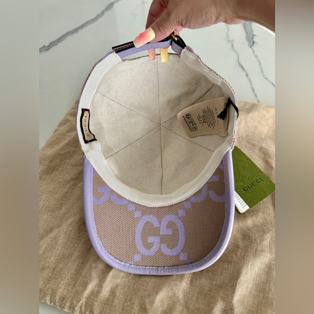 Authentic Gucci Beige and Lavender Logo Cap - Picture 7 of 10